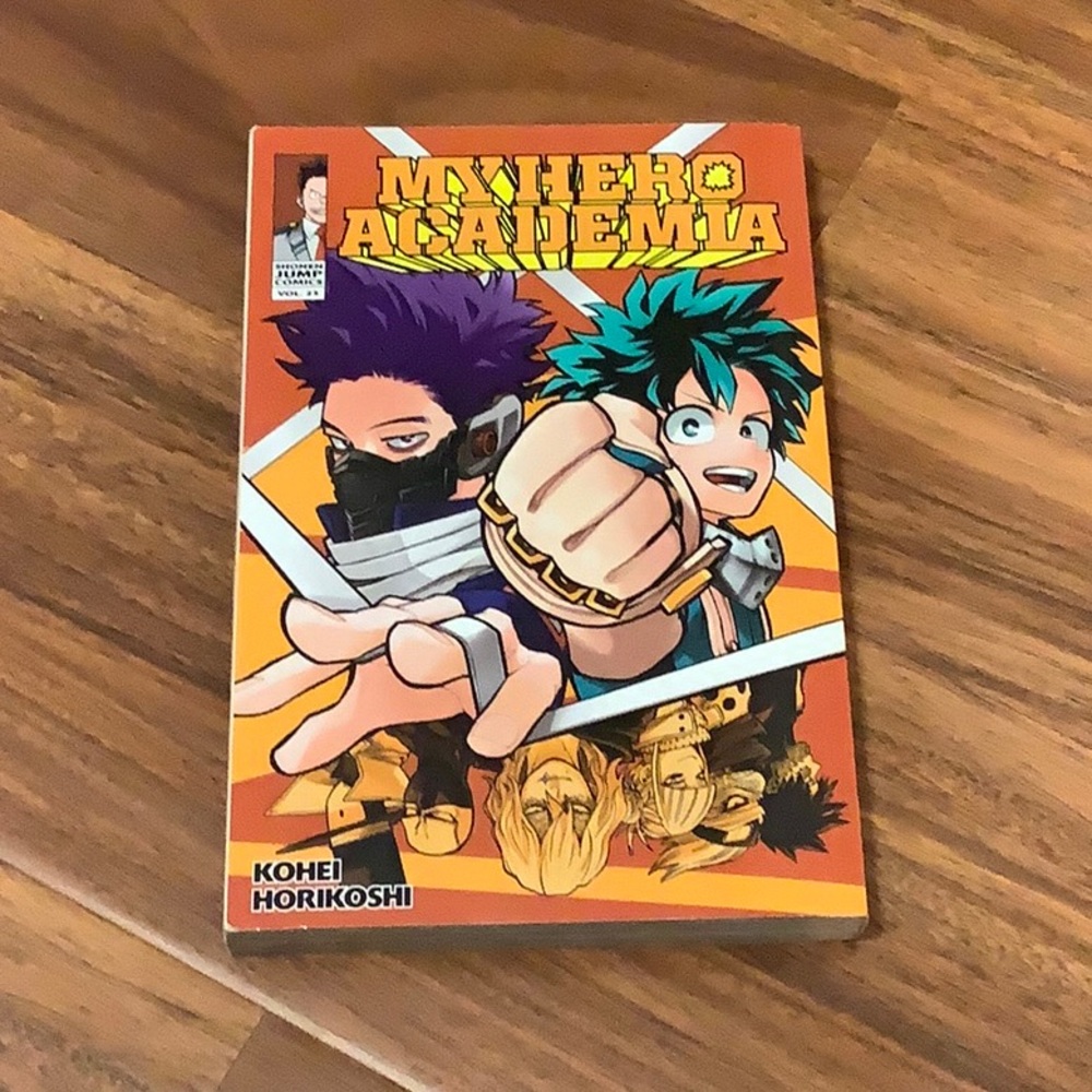 My Hero Academia manga. Shonen Jump comics. Volume 23. Made by Kohei Horikoshi.